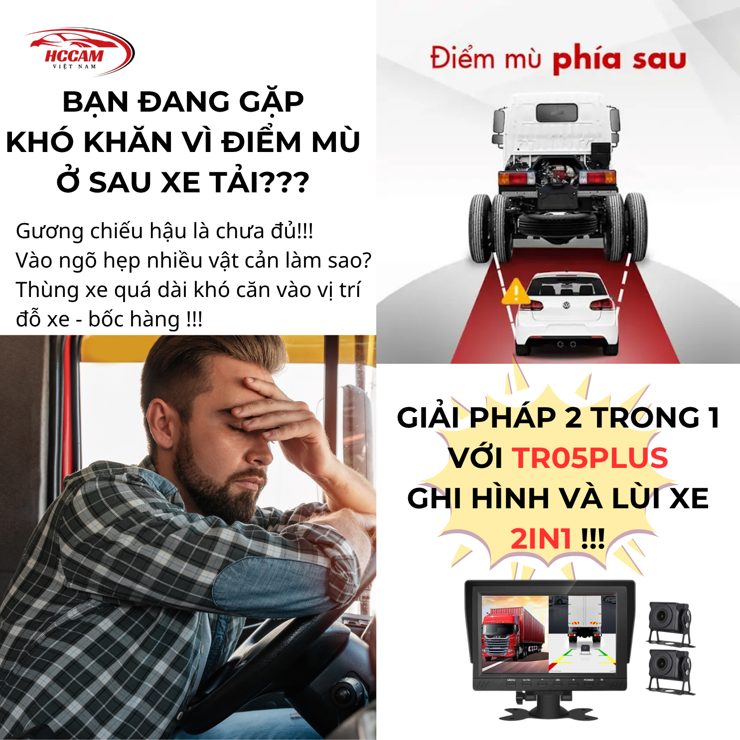 TR05 PLUS - Camera hành trình xe tải 2 mắt rời, ghi hình trước sau, ghi đè vòng lặp thông minh, hỗ trợ vạch kẻ lùi, hỗ trợ hồng ngoại quay đêm... 7